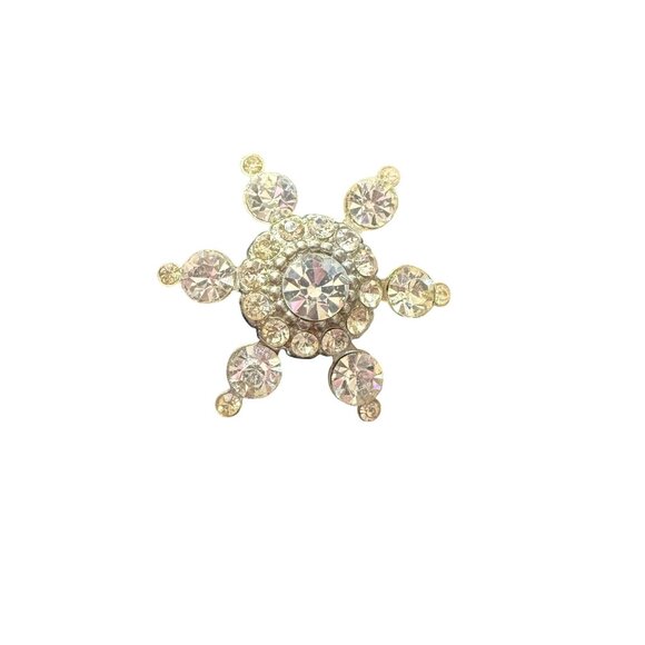 Vintage Rhinestone Starburst Brooch Pin - Picture 1 of 3